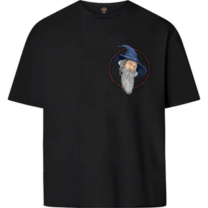 Book OrBook Gandalf Minimal Tasarım Çift Iplik Dokumalı  Pamuk Premium T-Shirt