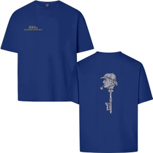 Book OrBook Sherlock Çift Taraf Tasarım  Çift Iplik Dokumalı Rahat Kalıp PAMUK T-Shirt