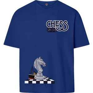 Book OrBook Stefan Zweig Satranç Çapraz Tasarım  Çift Iplik Dokumalı Rahat Kalıp Pamuk T-Shirt