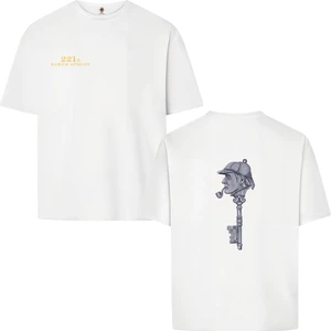 Book OrBook Sherlock Çift Taraf Tasarım  Çift Iplik Dokumalı Rahat Kalıp PAMUK T-Shirt