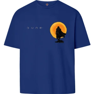Book OrBook Dune Çöl Gezegeni Ön Tasarım  Çift Iplik Dokumalı Rahat Kalıp PAMUK T-Shirt