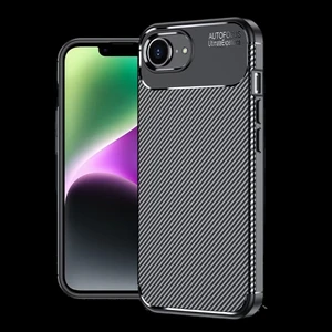 Apple Iphone 16E Kılıf Lopard Kamera Korumalı Karbon Desenli Negro Kapak Tam Koruyucu Telefon Kılıfı