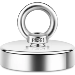 Süper Güçlü 48MM Çapında Fishing Magnet Halkalı Neodyum Pot Mıknatıs , Kanca Kurtarma Mıknatısı
