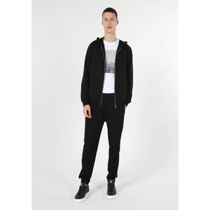 Regular Fit Kapüşonlu  Erkek Siyah Sweatshirt