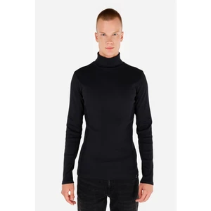 Slim Fit Yarım Balıkçı Yaka Düz Erkek Lacivert Uzun Kol Tişört