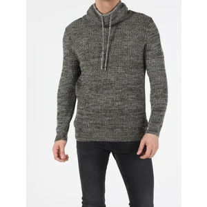 Slim Fit Sal Yaka  Erkek Yeşil Kazak