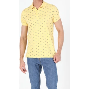 Regular Fit Polo Yaka  Erkek Sari Kısa Kol Tişört