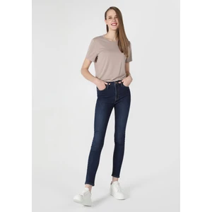 759 Lara Super Slim Fit Orta Bel Dar Paça Kadın Koyu Mavi Jean Pantolon