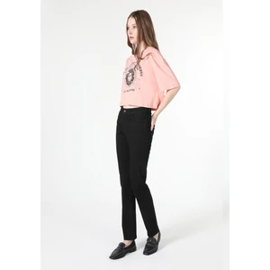 703 Carla Slim Fit Orta Bel Düz Paça Kadın Siyah Jean Pantolon