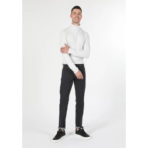 Slim Fit Yarım Balıkçı Yaka Düz Erkek Taş Uzun Kol Tişört