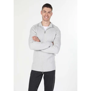 Slim Fit Dar Kesim Fermuarlı Gri Erkek Hırka