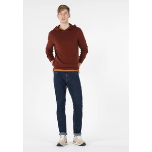 Regular Fit Kapüşonlu  Erkek Kahverengi Kazak