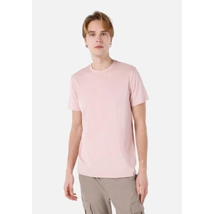 Regular Fit Bisiklet Yaka Basic Pembe Erkek Kısa Kol Tişört