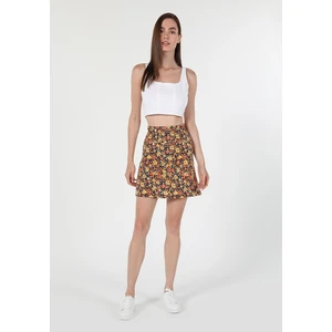 Regular Fit Çiçekli  Kadın Çok Renkli Etek