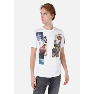 Regular Fit Yuvarlak Yaka  Erkek Beyaz Kısa Kol Tişört Cl1061631