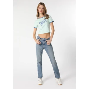 792 Mıla Regular Fit Orta Bel Slim Straight Leg Kadın Mavi Jean Pantolon