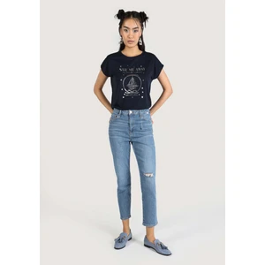 891 Maya Slim Fit Orta Bel Daralan Paça Kadın Denim Jean Pantolon