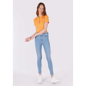 759 Lara Skinny Fit Orta Bel Dar Paça Kadın Mavi Jean Pantolon