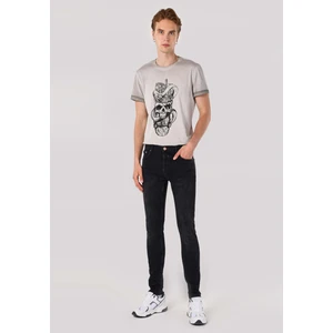 040 Alex Skinny Fit Düşük Bel Dar Paça Erkek Siyah Jean Pantolon