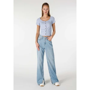 970 Berry Regular Fit Yüksel Bel Geniş Paça Kadın Denim Jean Pantolon