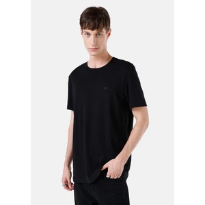 Regular Fit Bisiklet Yaka Basic Siyah Erkek Kısa Kol Tişört