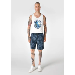 Slim Fit Baskılı Erkek Siyah Deniz Şortu