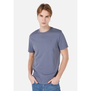 Regular Fit Bisiklet Yaka Basic Mavi Erkek Kısa Kol Tişört