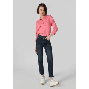 703 Carla Slim Fit Orta Bel Düz Paça Kadın Mavi Jean Pantolon