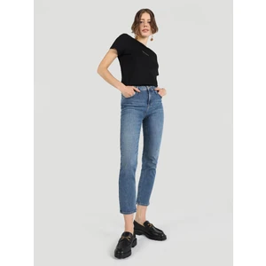 703 Carla Slim Fit Orta Bel Düz Paça Kadın Mavi Jean Pantolon