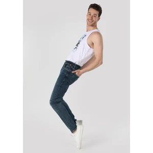 041 Danny Slim Fit Düşük Bel Dar Paça Erkek Mavi Jean Pantolon