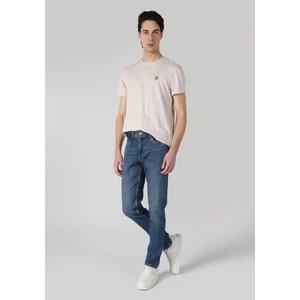 041 Danny Slim Fit Düşük Bel Dar Paça Erkek Mavi Jean Pantolon