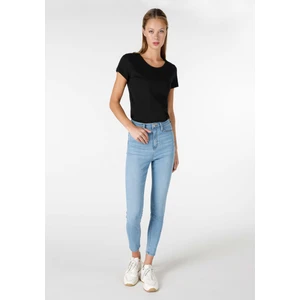 Skinny Fit Yüksel Bel Dar Paça Kadın Denim Jean Pantolon