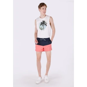 Slim Fit Düz Erkek Kirmizi Deniz Şortu