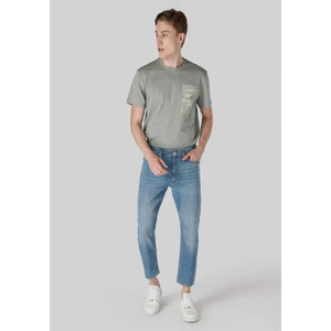 064 Elıo Crop Fit   Erkek Mavi Jean Pantolon