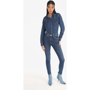 760 Dıana Skinny Fit Yüksel Bel Dar Paça Kadın Mavi Jean Pantolon