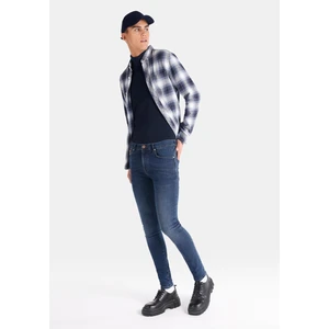 040 Alex Skinny Fit Düşük Bel Dar Paça Erkek Koyu Mavi Jean Pantolon