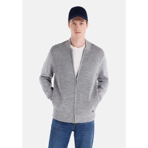 Regular Fit Fermuarlı Gri Erkek Hırka Cl1064848