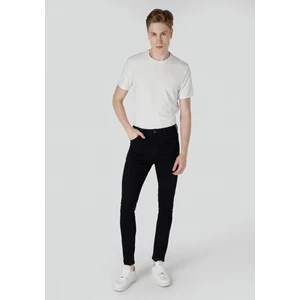 Skinny Fit Yüksel Bel Dar Paça Erkek Siyah Jean Pantolon
