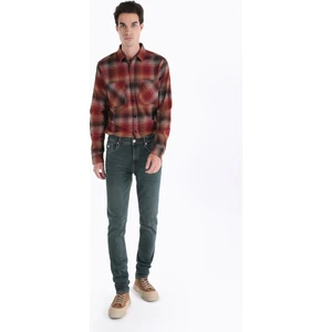 044 Karl Straight Fit Düşük Bel Düz Paça Erkek Yeşil Jean Pantolon