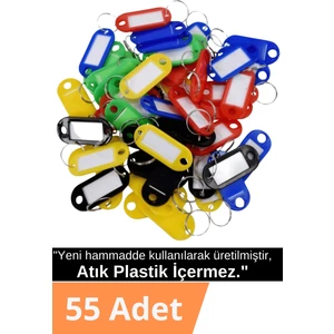 Plastik Anahtarlık - Isimli Renkli Anahtarlık Emlakçı Anahatlığı 55 Adet