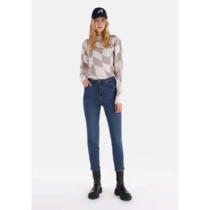 891 Maya Slim Fit Orta Bel Daralan Paça Kadın Mavi Jean Pantolon