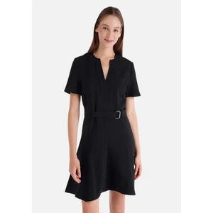 Slim Fit  Kadın Siyah Kısa Kol Elbise