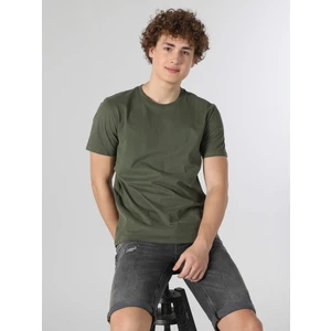 Regular Fit Bisiklet Yaka Basic Yeşil Erkek Kısa Kol Tişört