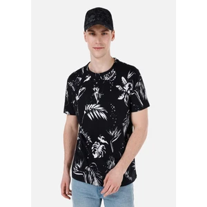 Regular Fit Yuvarlak Yaka  Erkek Siyah Kısa Kol Tişört Cl1069390