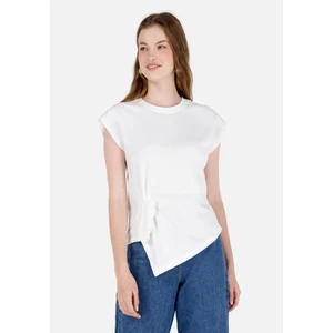 Regular Fit Yuvarlak Yaka  Kadın Beyaz Kolsuz Tişört Cl1071941