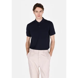Regular Fit Polo Yaka Düz Erkek Lacivert Kısa Kol Tişört CL1073960