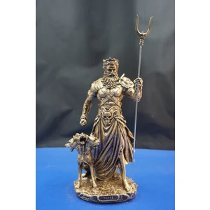 Mitolojik Kahraman Antik Yunan Ölüler Tanrısı Hades Heykel Biblo – Ev Dekor Hediyelik Aksesuar 25  cm
