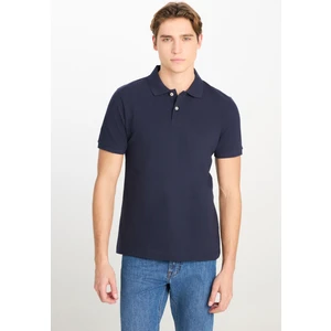 %100 Pamuk Regular Fit Normal Kesim Lacivert Polo Yaka Tişört