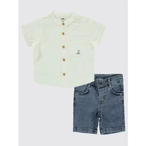 Civil Baby Erkek Bebek Şortlu Takım 6-18 Ay Beyaz