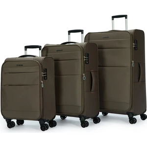 Pierre Cardin 4200 3'Lü Set Ultra Light Hafif Lüx Kumaş Tekerlekli Valiz